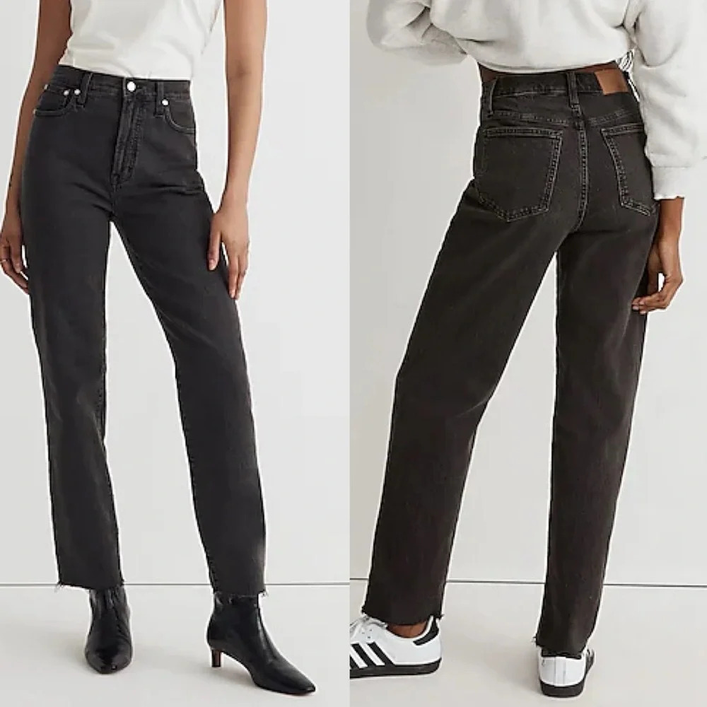 Madewell The Perfect Vintage Straight Jean Lunar Black Wash Sz 25
